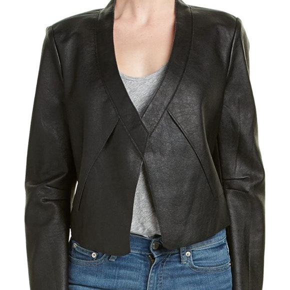 BCBGMAXAZRIA black faux letter jacket - Picture 2 of 5